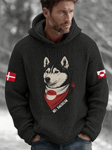 Men's Retro Greenland Dog Not American Print Hoodie