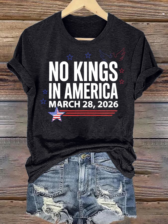 🔥Buy 3 Get 15% Off🔥Women's  NO KINGS IN AMERICA  Print  T-Shirt