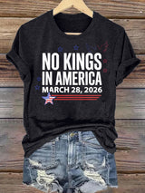 🔥Buy 3 Get 15% Off🔥Women's  NO KINGS IN AMERICA  Print  T-Shirt