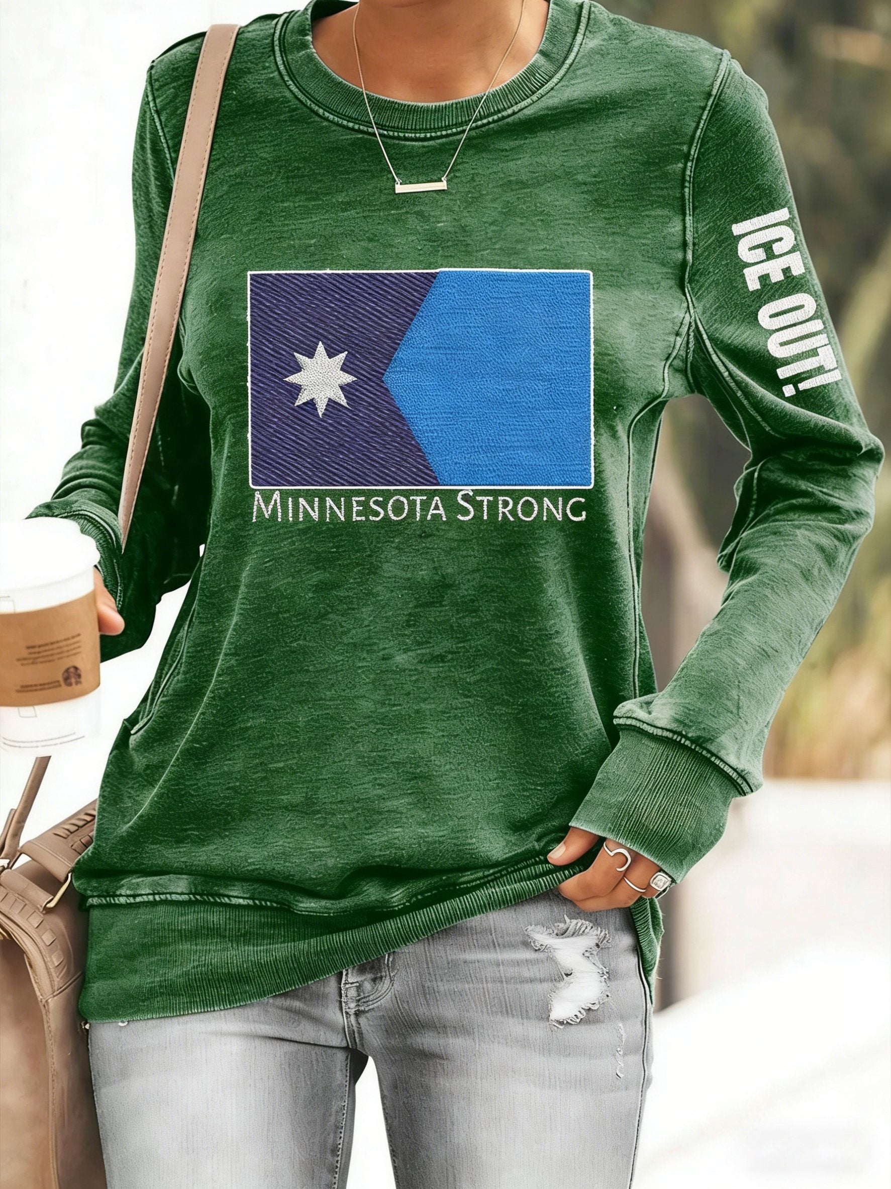 Women's ICE Out Minnesota Strong Print Hoodie