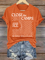 Women's  Abolish ICE  Close The Camps Print  T-Shirt