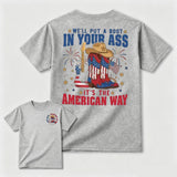 Patriotic Cowboy Boots Guitar Fireworks T-Shirt