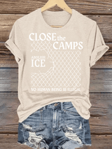 Women's  Abolish ICE  Close The Camps Print  T-Shirt