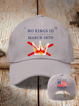 🔥Buy 3 Get 15% Off🔥Retro No Kings III 50 State Nationwide Protest March 28th Rejecting Kings Since 1776 Print Baseball Cap