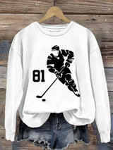 Women's Hockey Romance Print Casual Sweatshirt