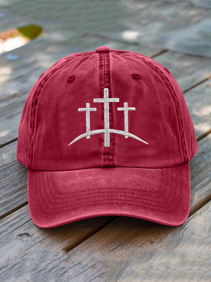 Unisex Retro Faith Cross Print Hats