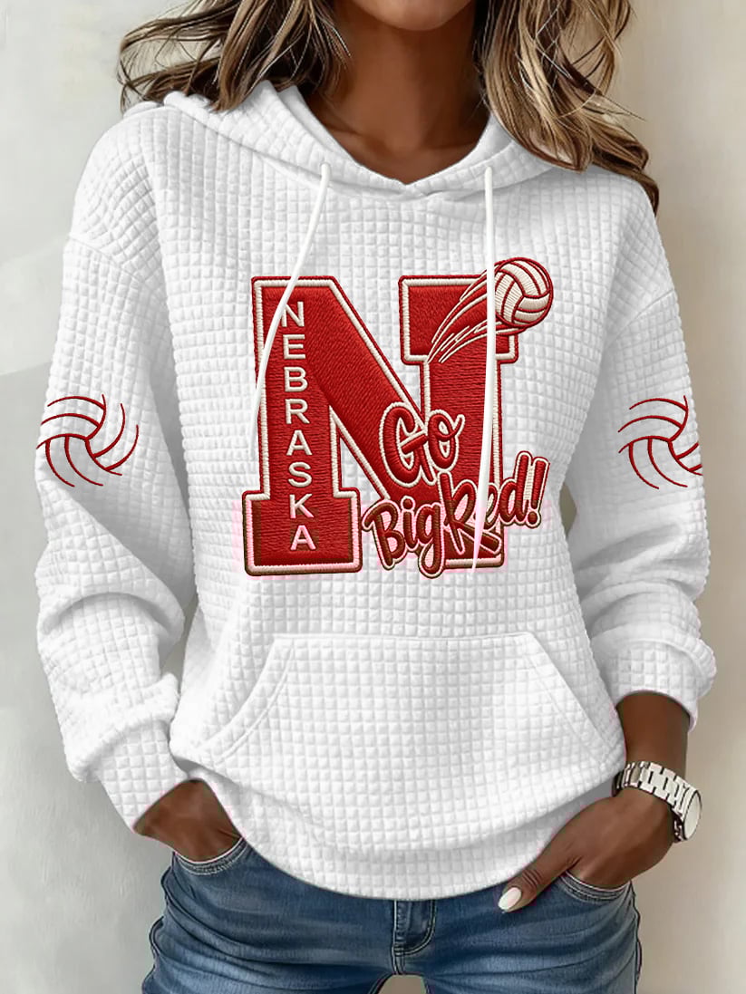 Women's Vintage Volleyball Print Hoodie