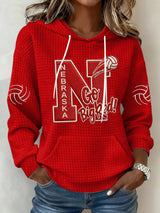 Women's Vintage Volleyball Print Hoodie