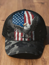 Retro American Flag Print Baseball Cap