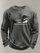 Men's Stupid Canadian wolf bird  Print Long-Sleeved T-Shirt