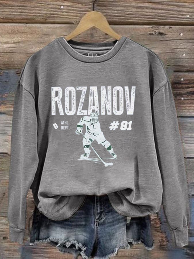 Women's Hockey Romance Print Casual Sweatshirt