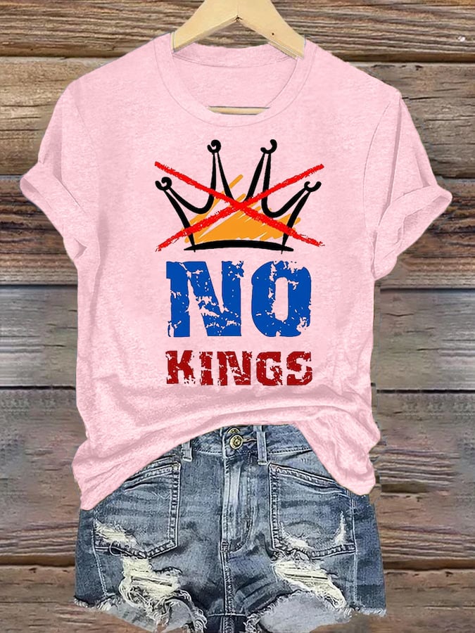 🔥Buy 3 Get 15% Off🔥Women's  NO KINGS Print T-Shirt