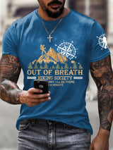 Men's Out Of Breath Hiking Society Don't Worry I'll Be There Soon Print Short Sleeve Top