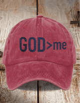 God > me Embroidery Flat Bill Cap