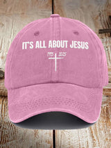It's All About Jesus Print Vintage Baseball Cap