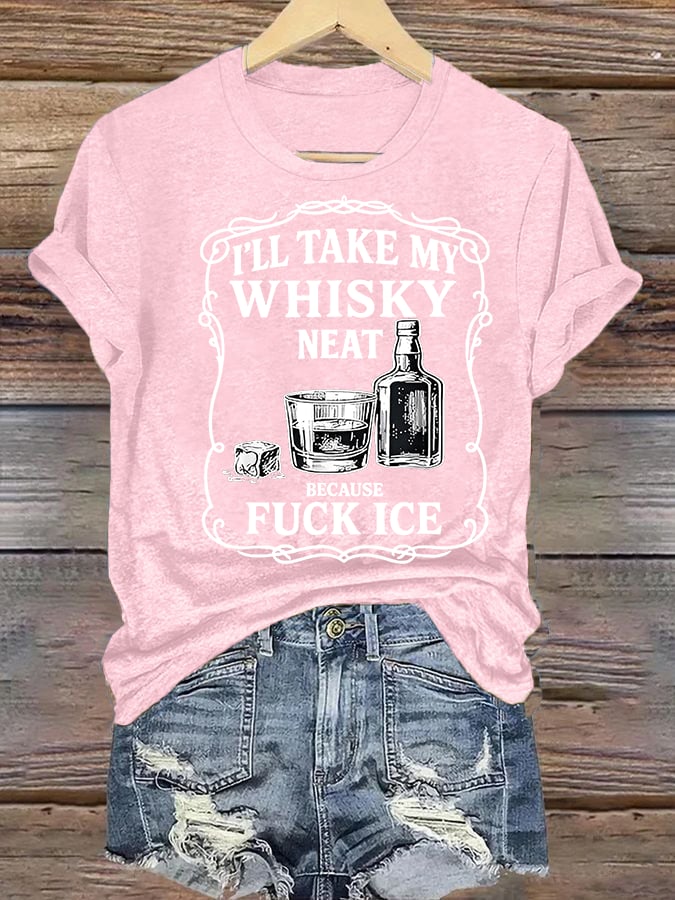 Women's  Whiskey F*ck ICE Abolish ICE  Print  T-Shirt