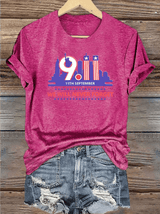 Women's  WE WILL NEVER FORGET Print Crew-Neck T-Shirt