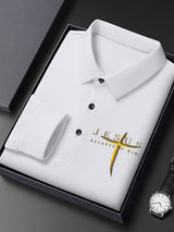 Men's Vintage Faith “Jesus Because Of Him” Long Sleeves Polo Shirt