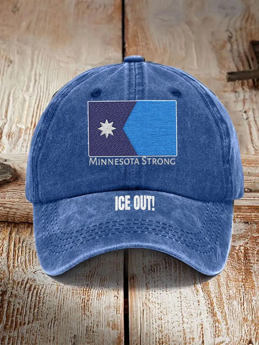 ICE Out Minnesota Strong Print Baseball Cap