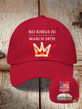 🔥Buy 3 Get 15% Off🔥Retro No Kings III 50 State Nationwide Protest March 28th Rejecting Kings Since 1776 Print Baseball Cap