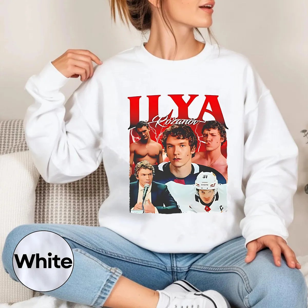 Hockey Romance Print Casual Sweatshirt