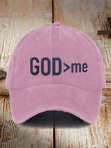 God > me Embroidery Flat Bill Cap