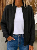 Women's Ultra-Soft Zip-Front Knitted Cardigan Jacket