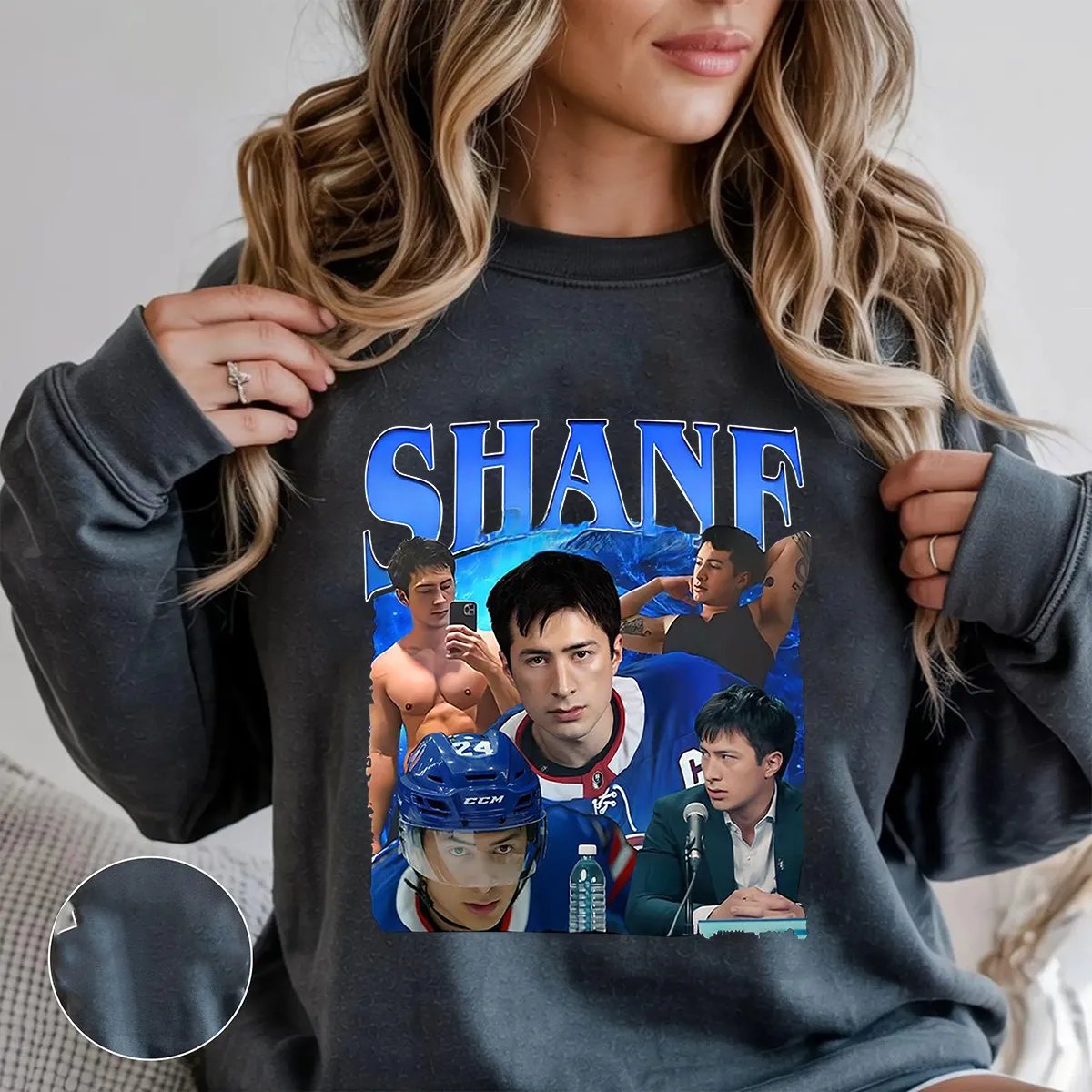 Hockey Romance Print Casual Sweatshirt