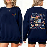 Hockey Romance Print Casual  Sweatshirt