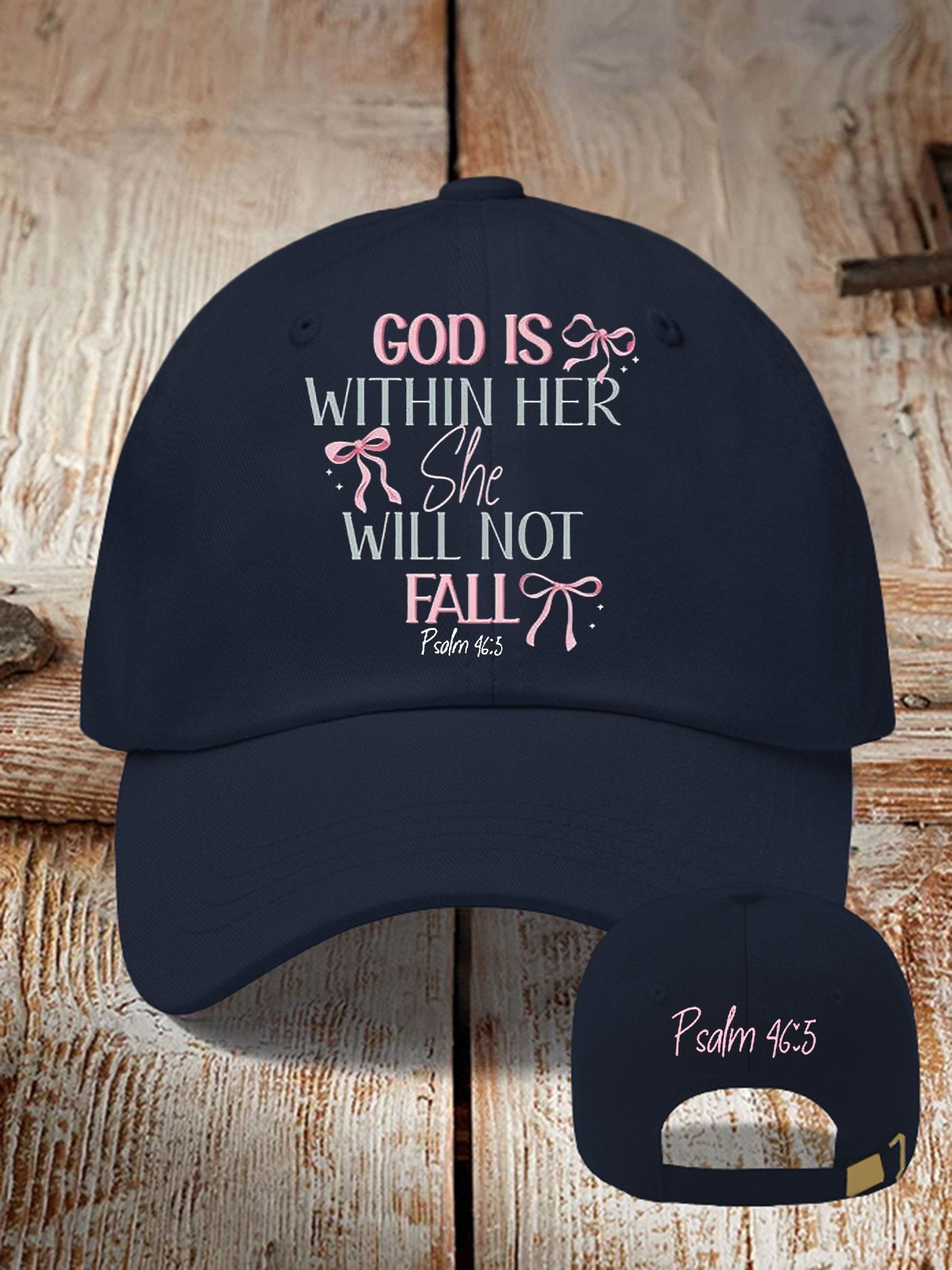Retro God Is Within Her She Will Not Fall Psalms 46:5 Print Baseball Cap