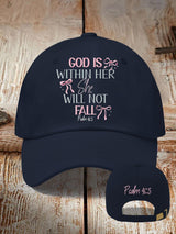 Retro God Is Within Her She Will Not Fall Psalms 46:5 Print Baseball Cap