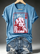 Women's Queen of Hearts Shirt Country Music Graphic Print T-Shirt