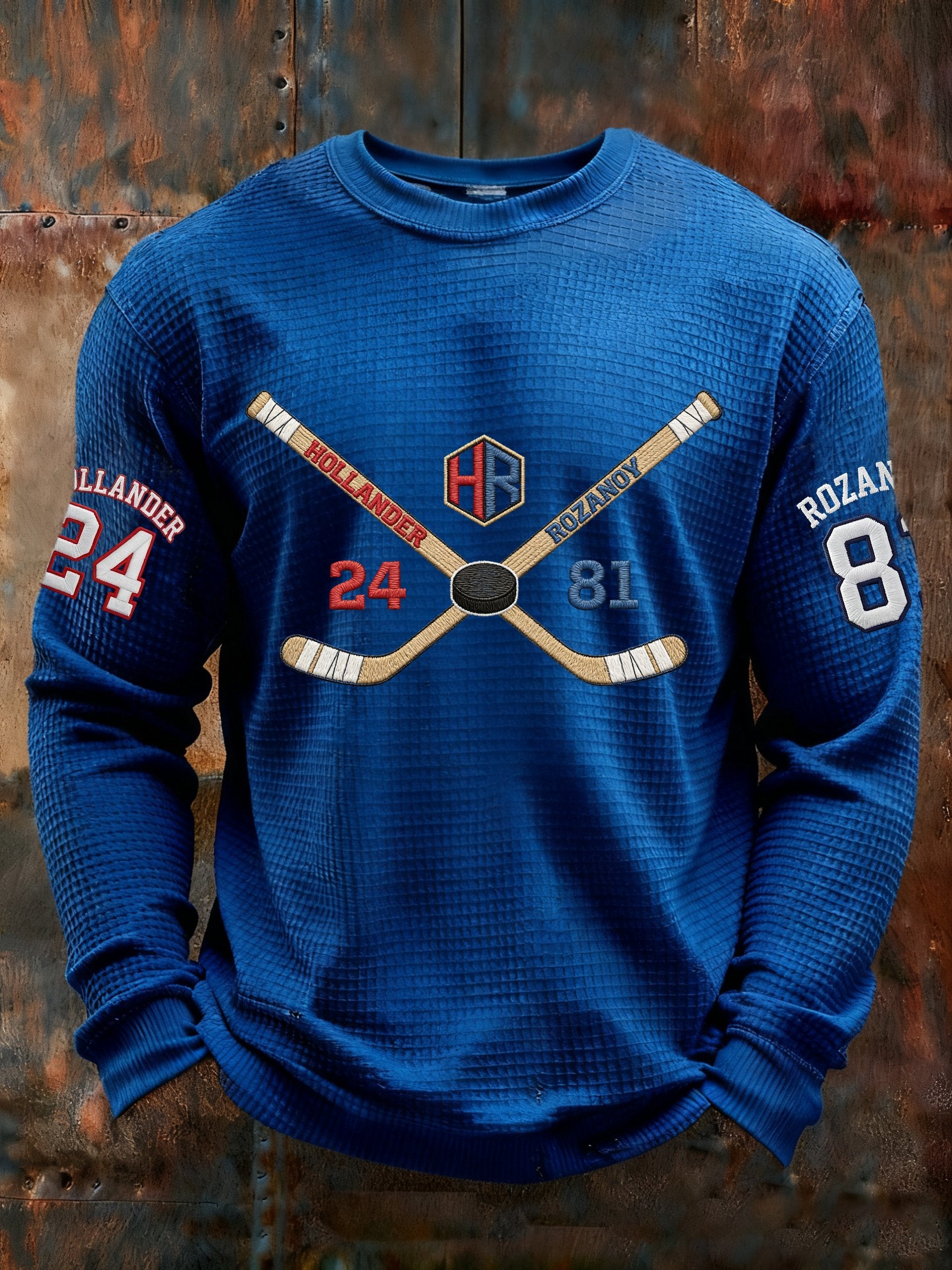 Men's Retro Hockey Printed Casual Long-Sleeved Top
