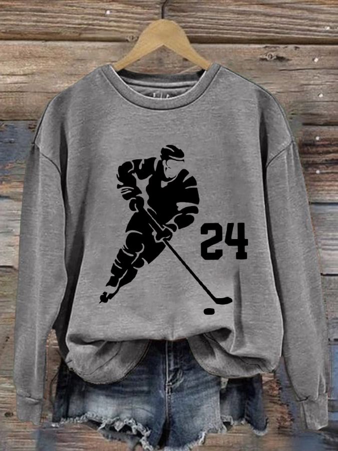Women's Hockey Romance Print Casual Sweatshirt