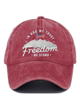 In God We Trust In Freedom We Stand Slouchy Print Baseball Cap