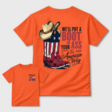 American Cowboy Boots Patriotic Graphic T-Shirt