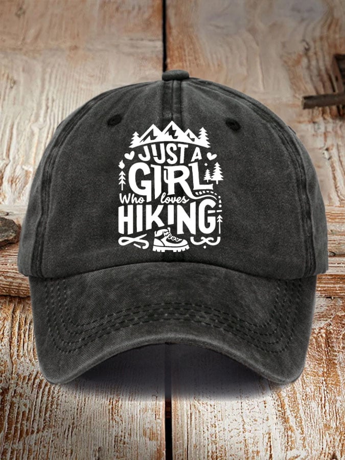 Just A Girl Who Loves Hiking Print Baseball Cap