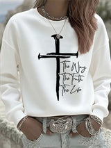 Women's Jesus The Way The Truth The Life Print Sweatshirt