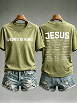 Women's JESUS IS KING Printed T-Shirt