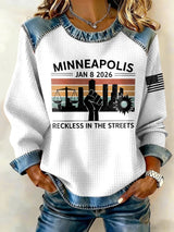 Retro Justice For Renee Nicole Good Minneapolis Jan 8 2026 Reckless In The Streets Print Sweatshirt