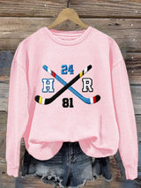 Women's Hockey Romance Print Casual Sweatshirt