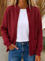 Women's Ultra-Soft Zip-Front Knitted Cardigan Jacket