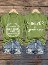 V-Neck Retro Justice For Renee Nicole Good Minneapolis-Jan 8, 2026 Forever "Good"Ness Print T-Shirt