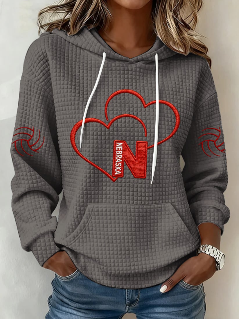 Women's Vintage  Volleyball Print Hoodie