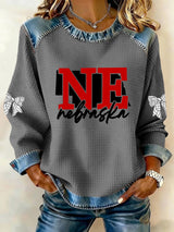 Women's Retro Volleyball Print Casual Sweatshirt