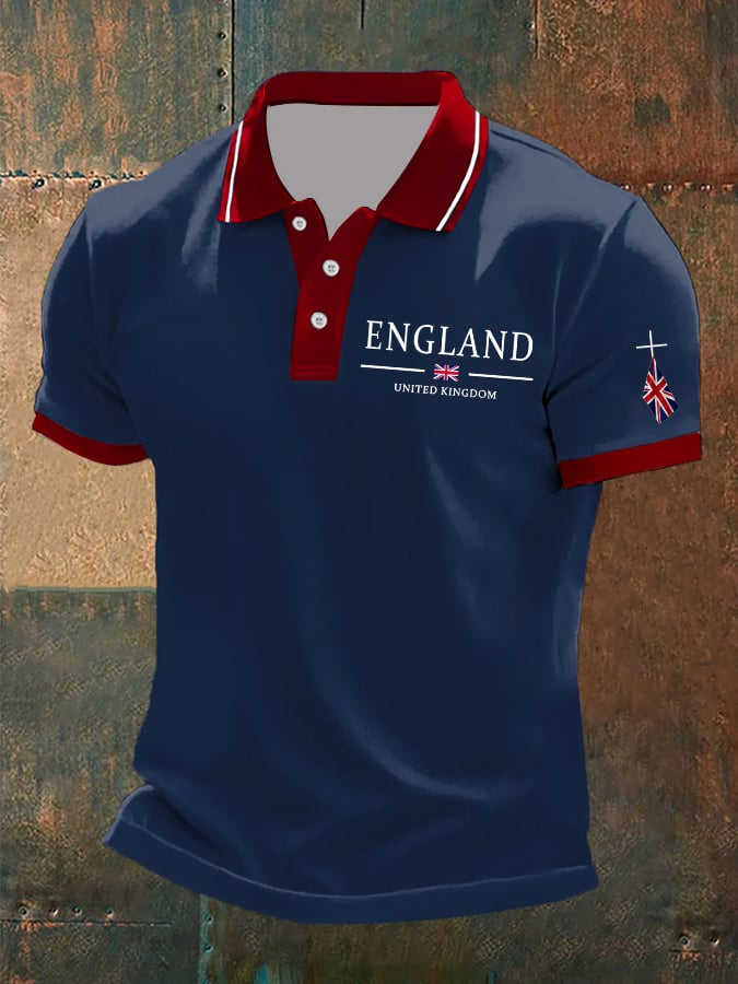 Men's Union Jack Business Casual Polo Shirt