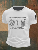 Men's  Life Gave Me Some Lemons, But My Jesus Turned Them Into Lemonade Faith  Printed Shirt