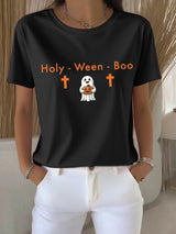 Women'S Casual Halloween Faith Short Sleeve T-Shirt