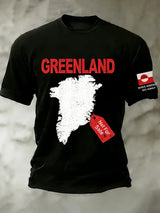 Men's Retro Make American Go Away Greenland Not For Sale Print Raglan Sleeve T-Shirt