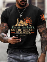 Men's Out Of Breath Hiking Society Don't Worry I'll Be There Soon Print Short Sleeve Top